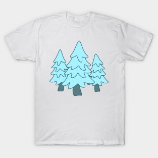 Cute Blue Christmas Trees T-Shirt